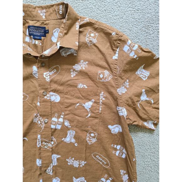 Pendleton Shoreline Cotton Western Rodeo Cowboy Skull Button Front Shirt XXL - Picture 3 of 5
